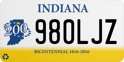 IN license plate 980LJZ