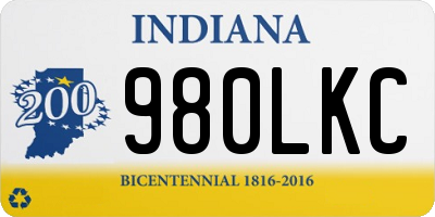 IN license plate 980LKC