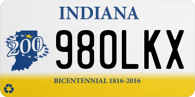 IN license plate 980LKX