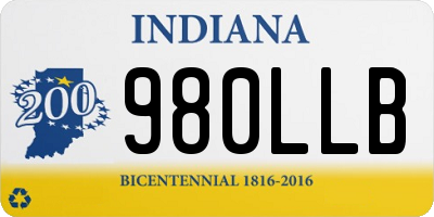 IN license plate 980LLB