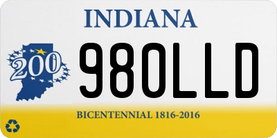 IN license plate 980LLD