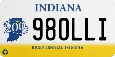 IN license plate 980LLI