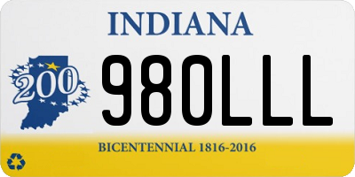 IN license plate 980LLL
