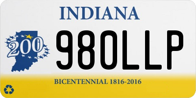IN license plate 980LLP