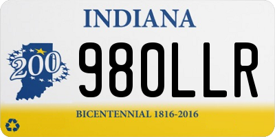 IN license plate 980LLR