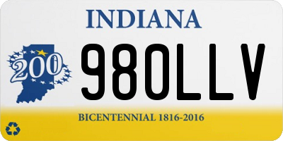 IN license plate 980LLV