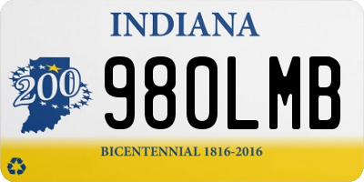 IN license plate 980LMB
