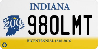 IN license plate 980LMT