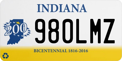 IN license plate 980LMZ