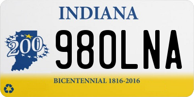 IN license plate 980LNA
