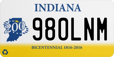 IN license plate 980LNM