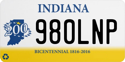 IN license plate 980LNP