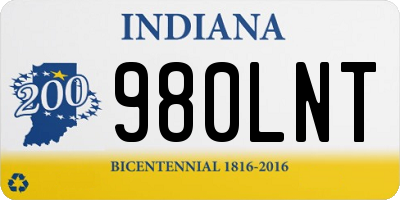 IN license plate 980LNT