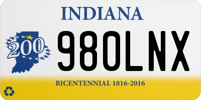 IN license plate 980LNX