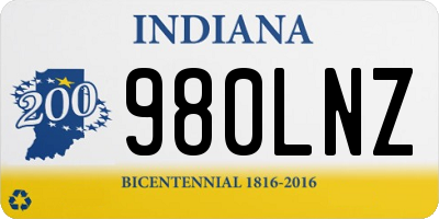 IN license plate 980LNZ