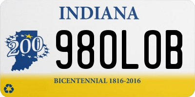 IN license plate 980LOB