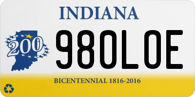 IN license plate 980LOE