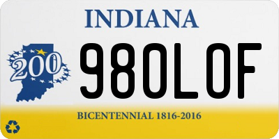 IN license plate 980LOF