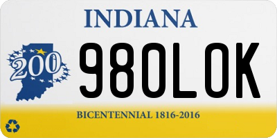 IN license plate 980LOK