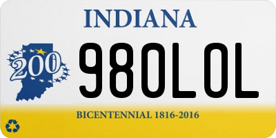 IN license plate 980LOL