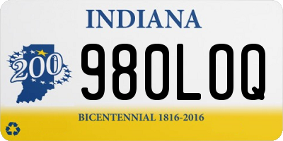 IN license plate 980LOQ