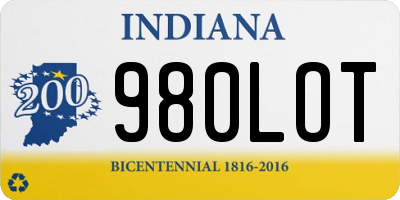 IN license plate 980LOT