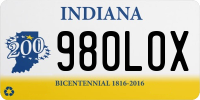 IN license plate 980LOX