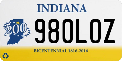 IN license plate 980LOZ