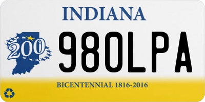 IN license plate 980LPA