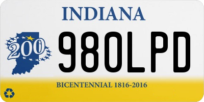 IN license plate 980LPD