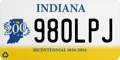 IN license plate 980LPJ