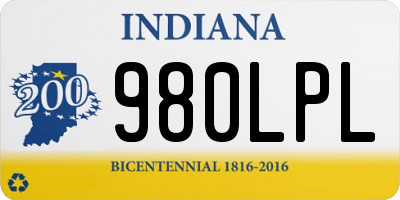 IN license plate 980LPL