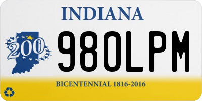 IN license plate 980LPM