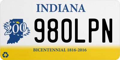 IN license plate 980LPN