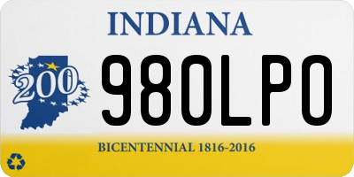 IN license plate 980LPO