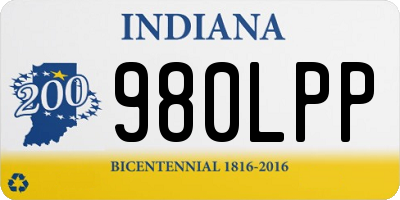 IN license plate 980LPP