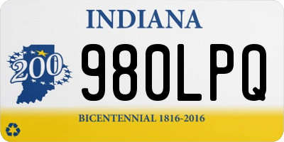 IN license plate 980LPQ