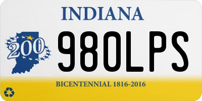 IN license plate 980LPS