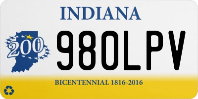 IN license plate 980LPV