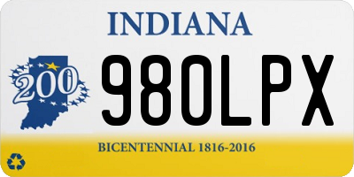 IN license plate 980LPX