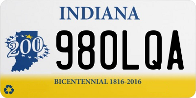 IN license plate 980LQA