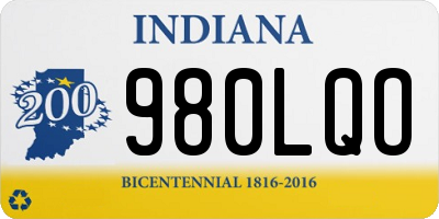 IN license plate 980LQO