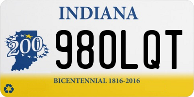 IN license plate 980LQT