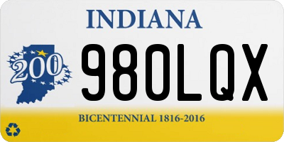 IN license plate 980LQX