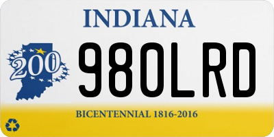 IN license plate 980LRD