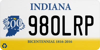 IN license plate 980LRP