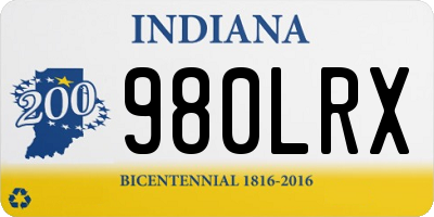 IN license plate 980LRX