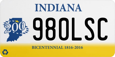 IN license plate 980LSC