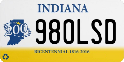 IN license plate 980LSD