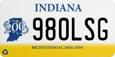 IN license plate 980LSG
